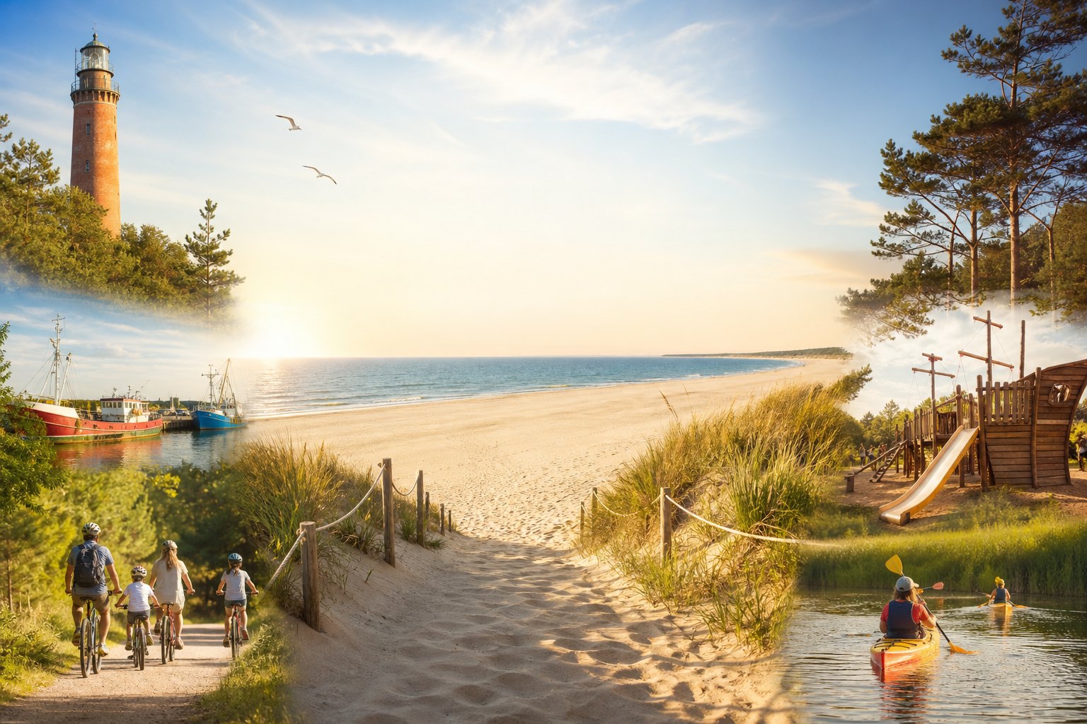 Atrakcje w Łebie: plaża, wydmy, port, rowery i rodzinne miejsca