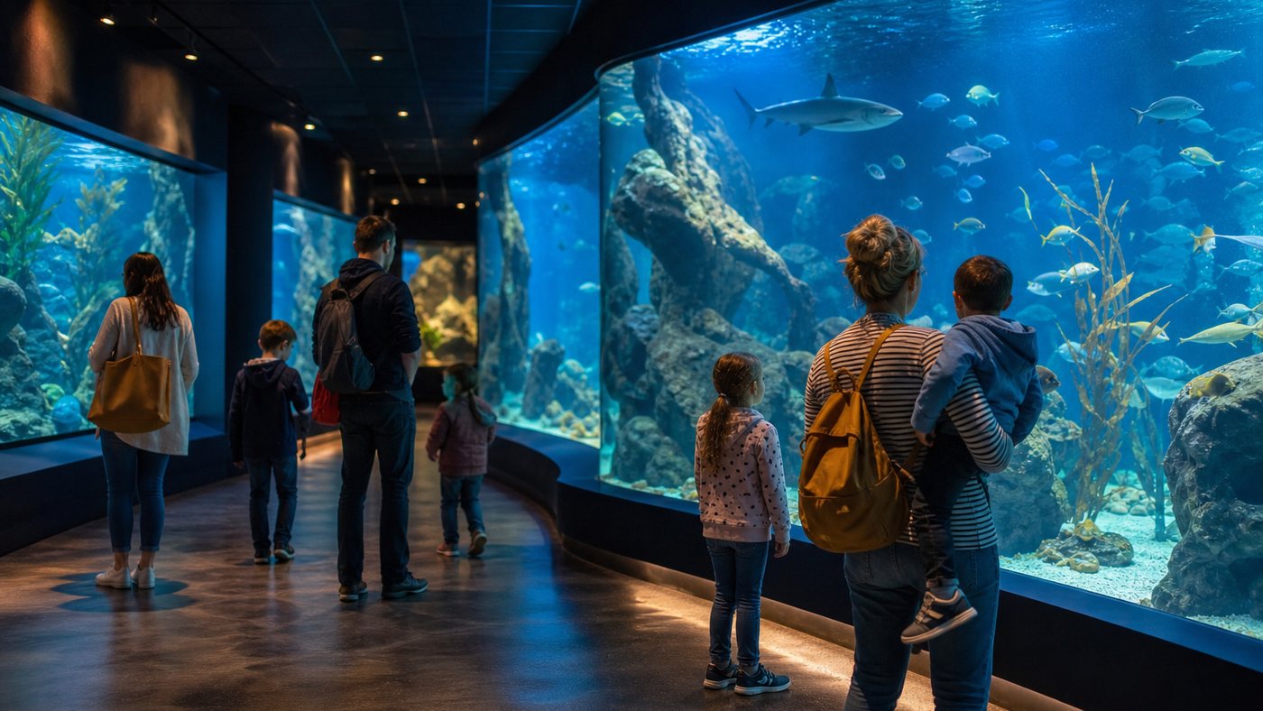 Oceanarium w Łebie z dużymi akwariami